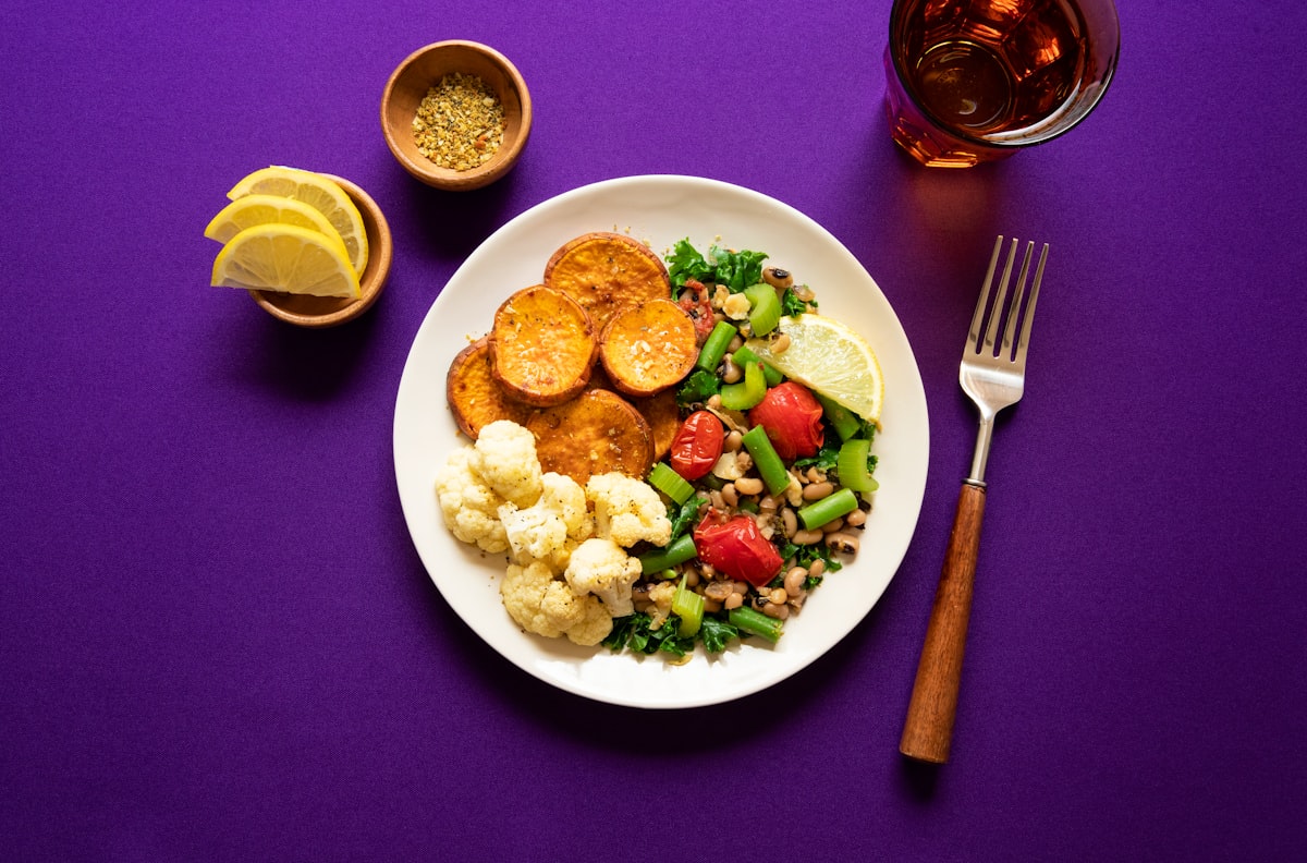 Balanced meal with fresh ingredients
